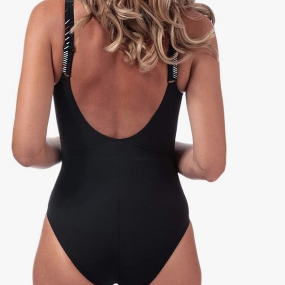 NEW Speedo Sculpture Body Shaping One-Piece Swimsuit, Black/White, Size 8 - Picture 2 of 8